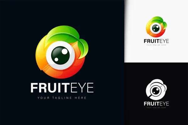 Diseño Del Logotipo Del Ojo Fruta Con Gradiente — Vector de stock