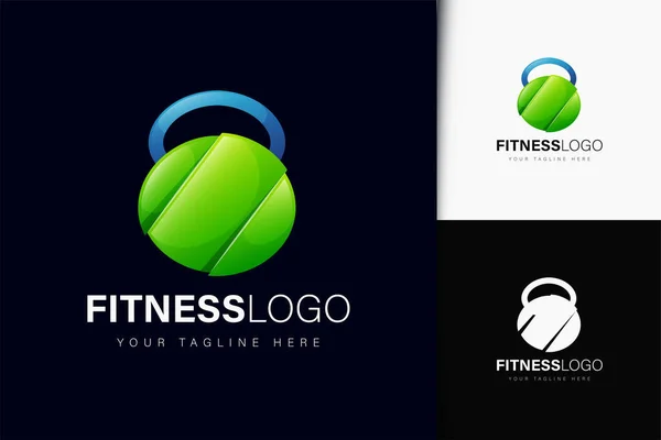 Diseño Del Logo Fitness Con Gradiente — Vector de stock