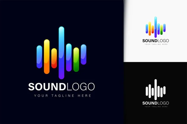 Gradyanı Olan Ses Logosu Tasarımı — Stok Vektör