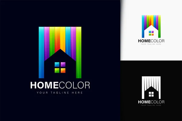 Startseite Farbe Logo Design Mit Gefälle — Stockvektor