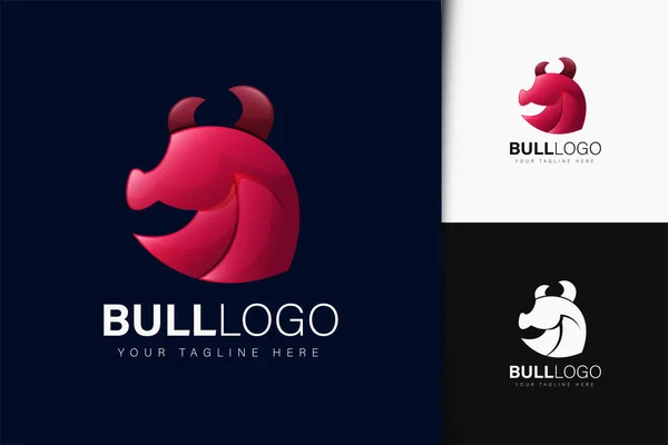 Diseño Del Logo Del Toro Con Gradiente — Vector de stock