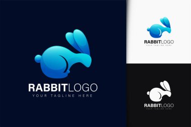 Eğimli tavşan logosu tasarımı
