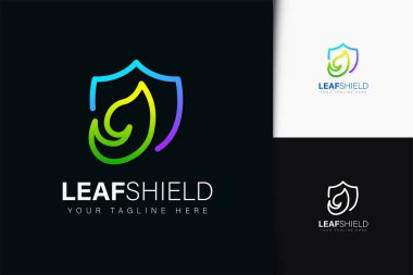 Yaprak kalkanı logosu gradyanı ile tasarlandı