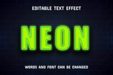 yeşil neon metin efekti düzenlenebilir