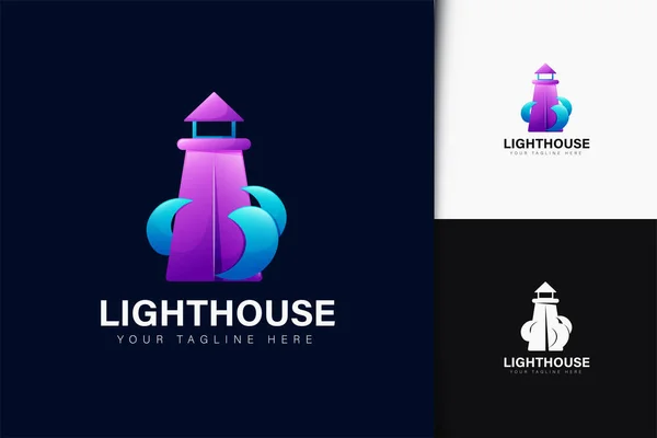 Leuchtturm Logo Design Mit Gefälle — Stockvektor