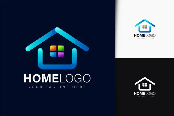 Home Logo Design Mit Gefälle — Stockvektor