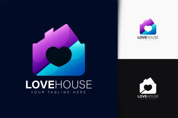 การออกแบบโลโก Love House วยเกรเด — ภาพเวกเตอร์สต็อก