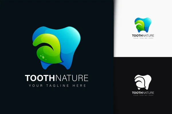 Zahn Natur Logo Design Mit Gefälle — Stockvektor