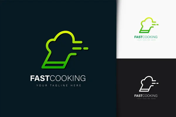 Быстрый Дизайн Логотипа Приготовления Пищи Градиентом — стоковый вектор
