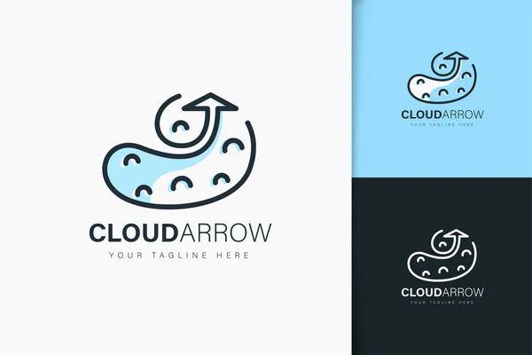 Diseño Del Logo Cloud Arrow Estilo Lineal — Vector de stock