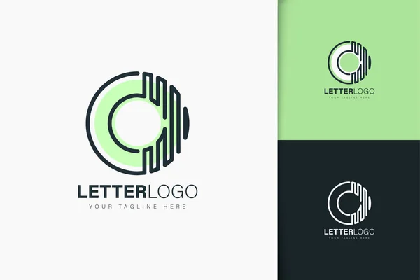 Lettera Logo Design Stile Lineare — Vettoriale Stock