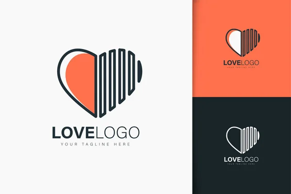 Diseño Del Logotipo Del Amor Estilo Lineal — Archivo Imágenes Vectoriales