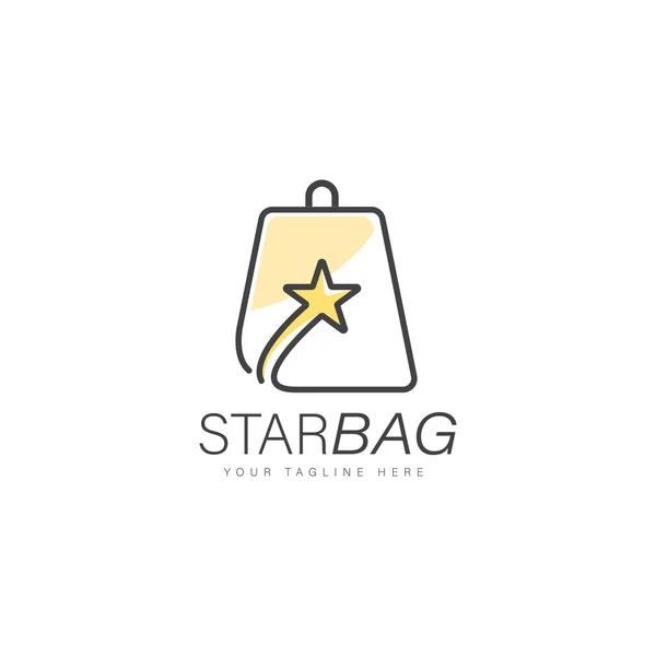 Diseño Logotipo Bolsa Estrella Estilo Lineal — Vector de stock