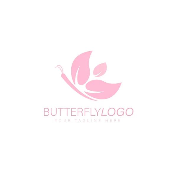 Design Logotipo Borboleta Feminina — Vetor de Stock