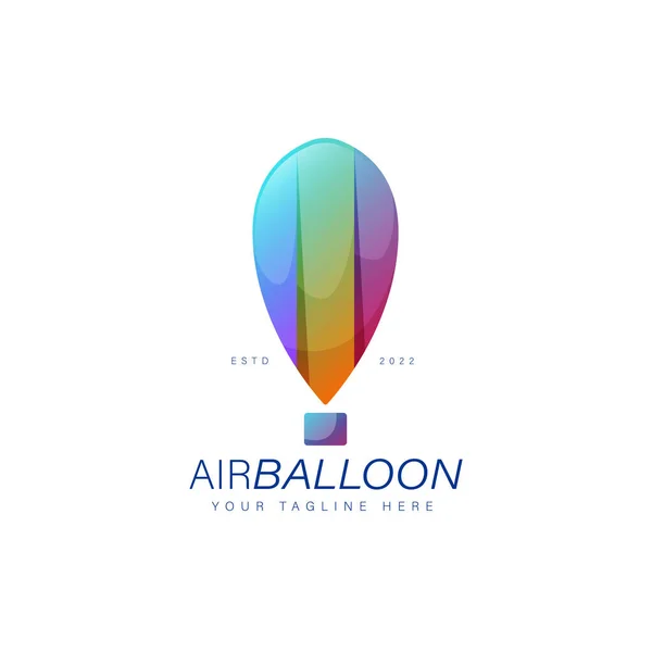 Icono Ilustración Diseño Logotipo Gradiente Globo Aire — Vector de stock