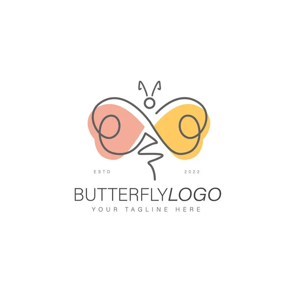 Icono Ilustración Diseño Logotipo Arte Línea Mariposa — Archivo Imágenes Vectoriales