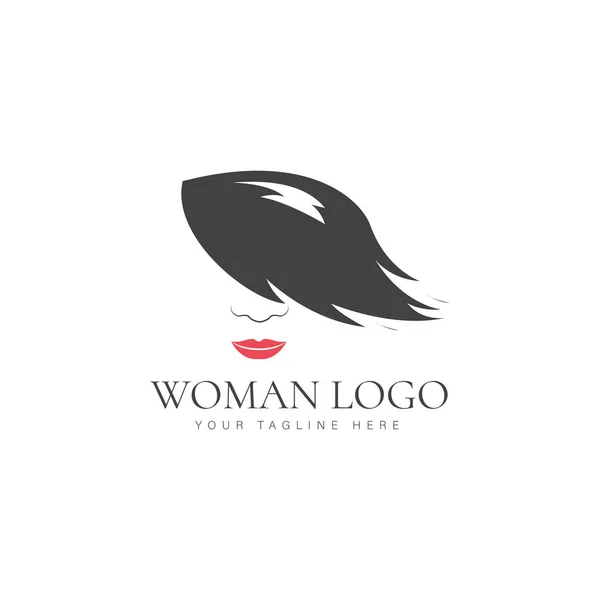 Kadınlar Logo Tasarım Resimleriyle Karşı Karşıya — Stok Vektör