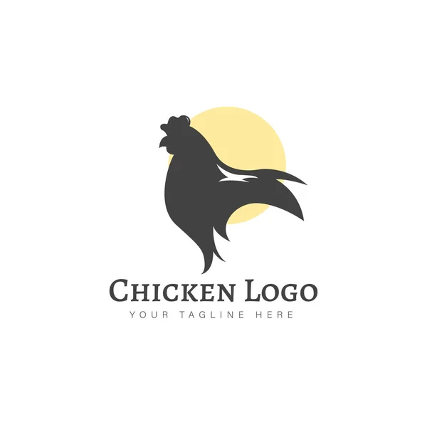 Icono Ilustración Diseño Logo Pollo — Vector de stock