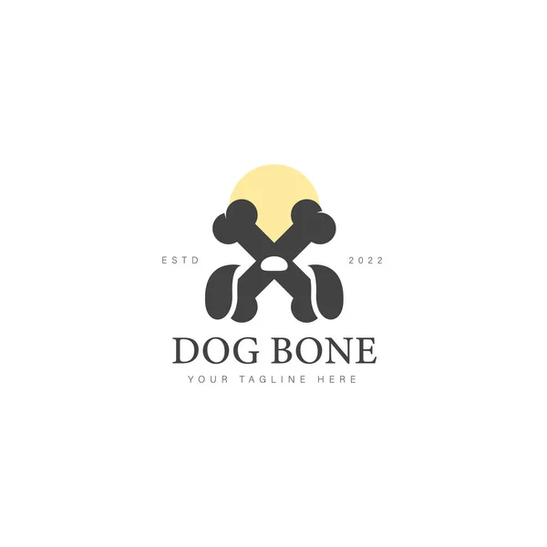 Dog Bone Logo Design Icon Illustration — Stock Vector