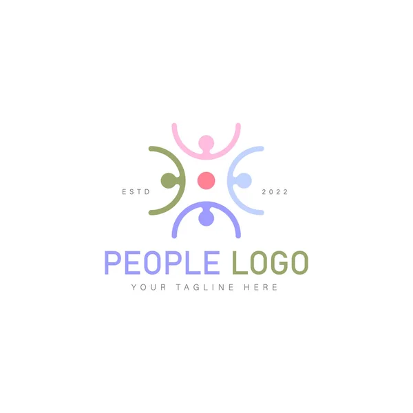 Ilustración Del Icono Diseño Del Logo Personas Con Trabajo Equipo — Archivo Imágenes Vectoriales