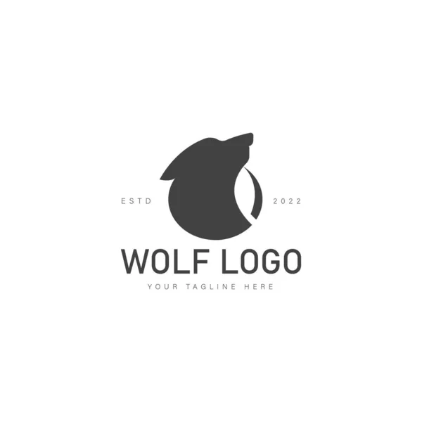 Wolf Logotipo Design Ícone Ilustração — Vetor de Stock