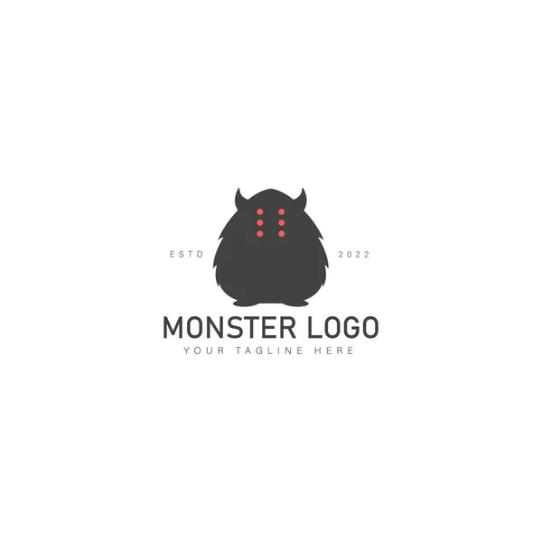 Ilustración Del Icono Diseño Del Logotipo Del Monstruo — Archivo Imágenes Vectoriales