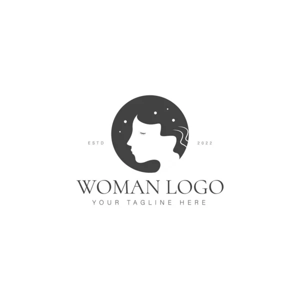 Женщина Рисунком Логотипа Круга — стоковый вектор
