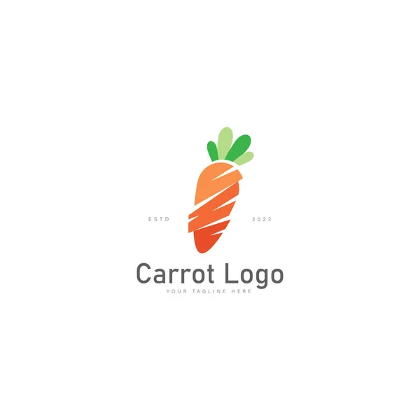 Ilustración Diseño Logotipo Zanahoria Verduras — Vector de stock