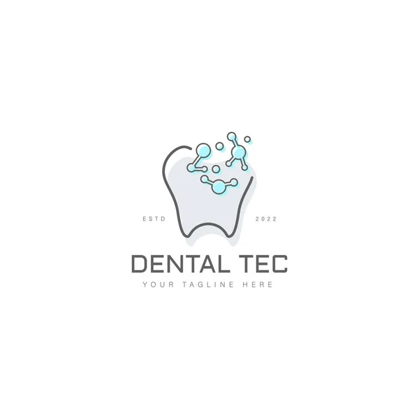 Dental Mit Verbindungstechnologie Logo Design Icon Illustration — Stockvektor