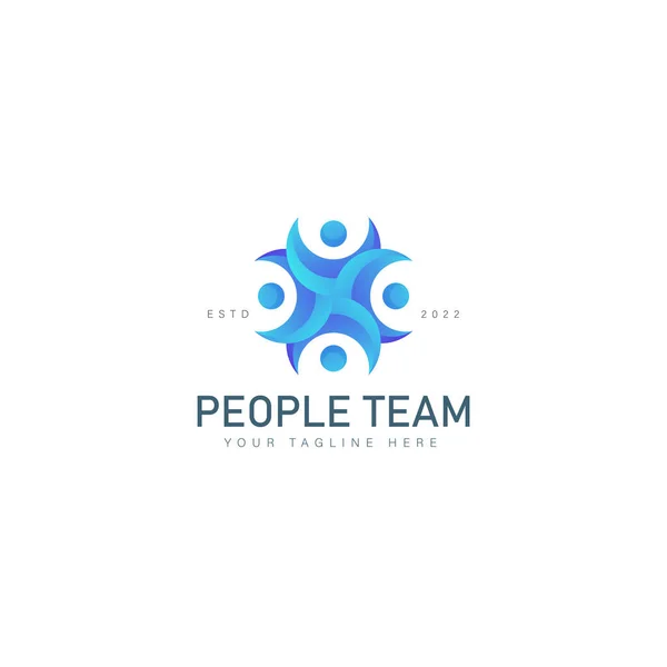 Människor Team Lutning Logotyp Design Ikon Illustration — Stock vektor