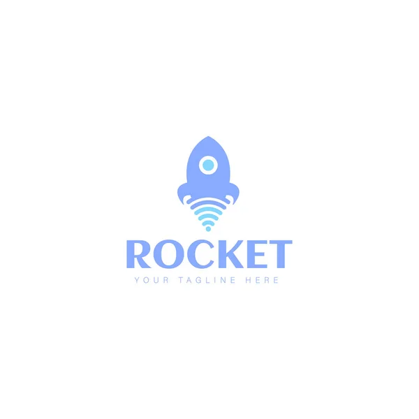 Rakete Mit Wifi Logo Design Illustration Icon — Stockvektor