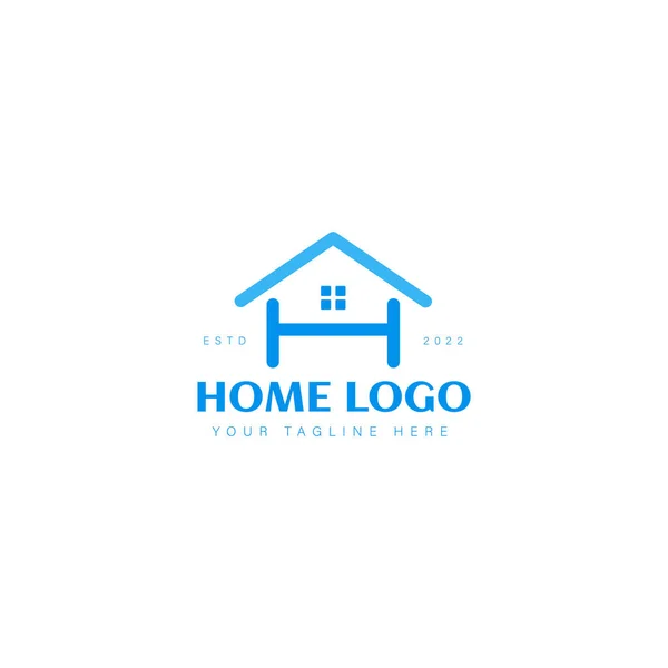 Ursprunglig Bokstav Med Hus Logotyp Design Ikon Illustration — Stock vektor