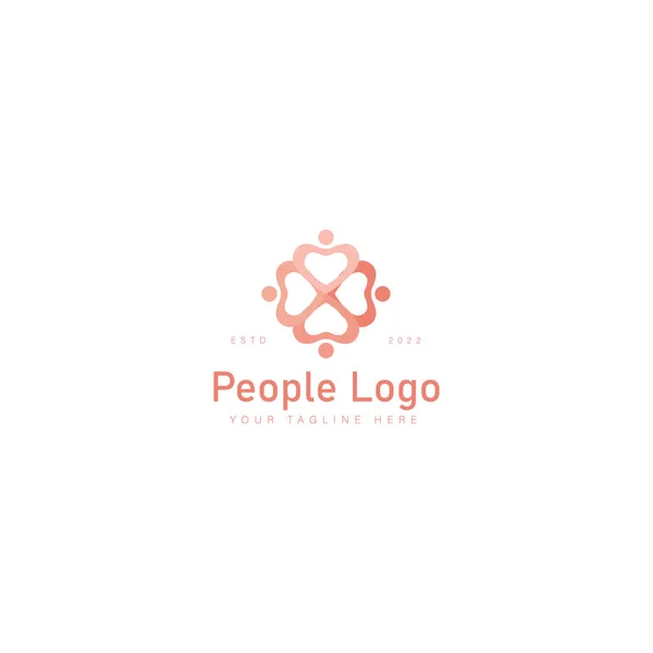 Pessoas Com Logotipo Flor Ícone Ilustração Design — Vetor de Stock