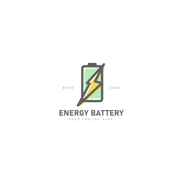 Ícone Ilustração Design Logotipo Bateria Energia —  Vetores de Stock