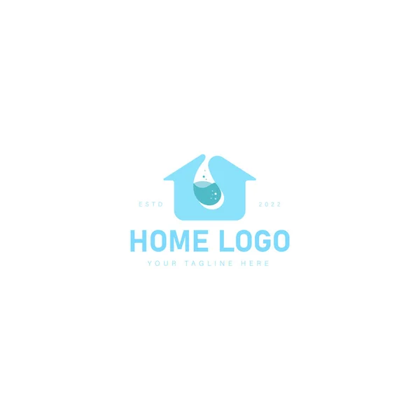 Hem Med Labb Logotyp Design Illustration Ikon — Stock vektor