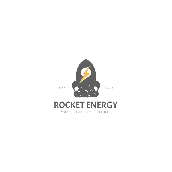 Rakete Mit Energie Logo Design Illustration Symbol — Stockvektor