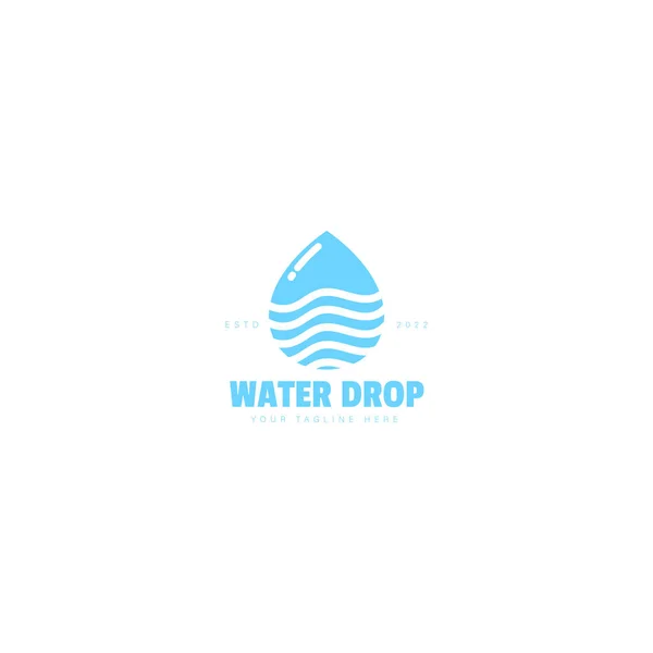 Wassertropfen Logo Design Illustration Icon — Stockvektor