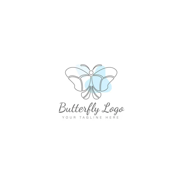 Butterfly Ligne Logo Illustration Icône — Image vectorielle