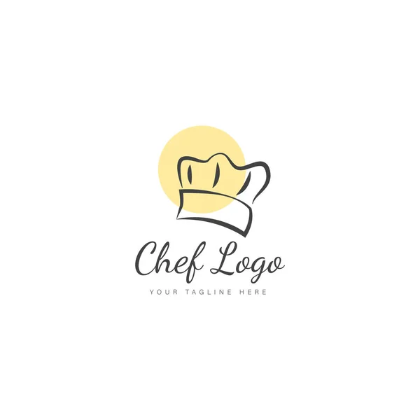 Chef Line Logo Design Illustration Icon — Stock Vector