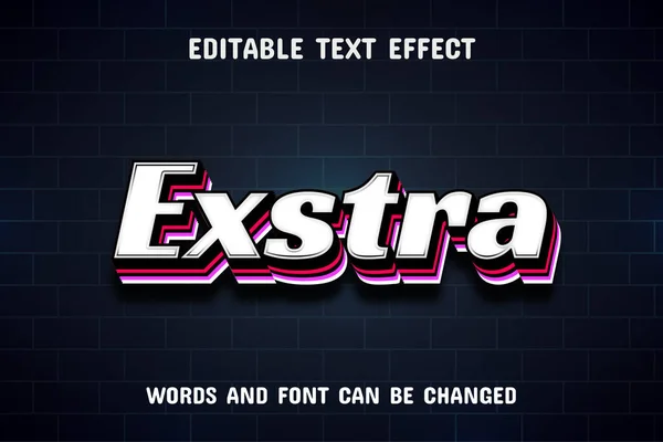 Exstra Text Efecto Texto Editable — Vector de stock