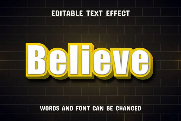 信じるテキスト 編集可能なテキストエフェクト — ストックベクタ
