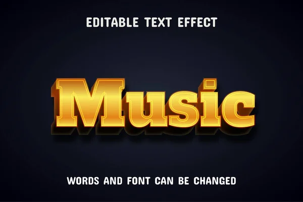 Texto Musical Efecto Texto Dorado Editable — Vector de stock