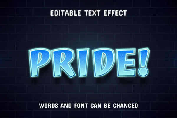 Stolzer Text Neon Text Effekt Editierbar — Stockvektor