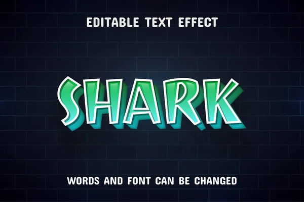 Texte Requin Effet Texte Modifiable — Image vectorielle