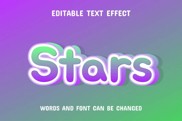 Texto Estrellas Efecto Texto Degradado Editable — Vector de stock