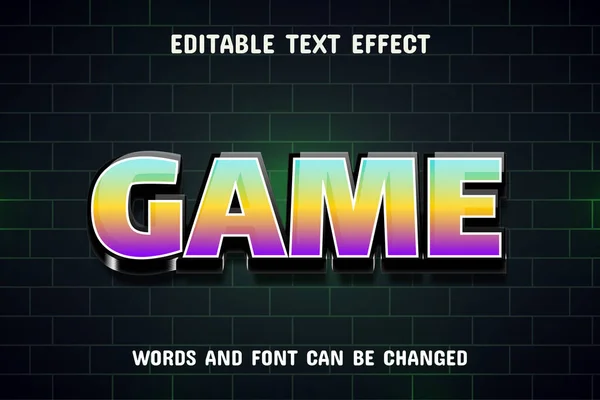 Game Text Gradient Text Effect — Stock Vector