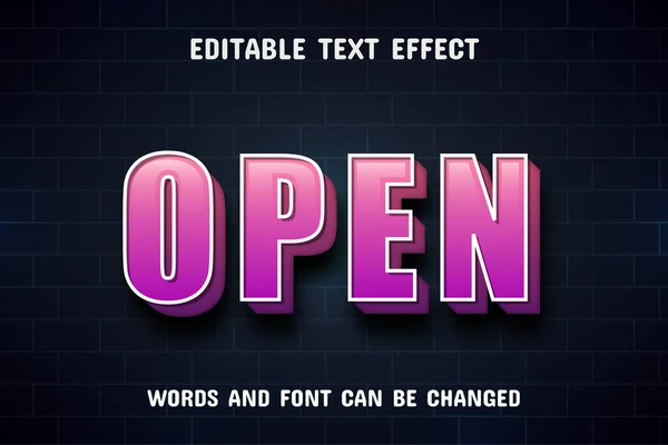 Texte Ouvert Effet Texte Modifiable — Image vectorielle