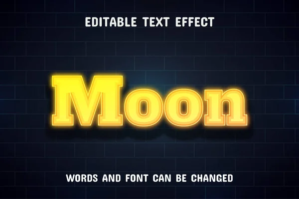 Mondtext Neon Text Effekt — Stockvektor