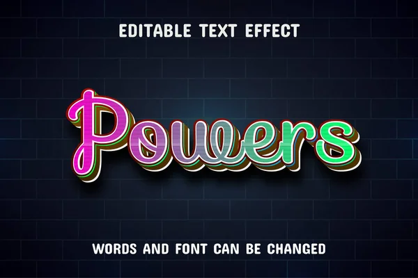 Powers Text Editierbarer Texteffekt — Stockvektor