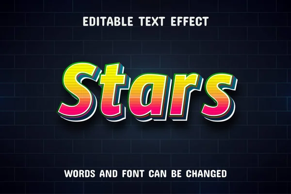Texte Des Étoiles Effet Texte Modifiable — Image vectorielle